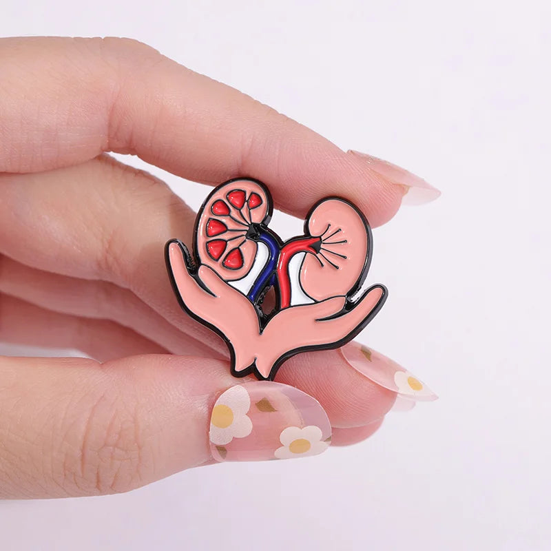 Cute Healthy Liver Organ Enamel Pin Visceral Kidney Breast Brooch Lapel Metal Badge Jewelry Gift for Doctors Nurses Wholesale Pi-Mart