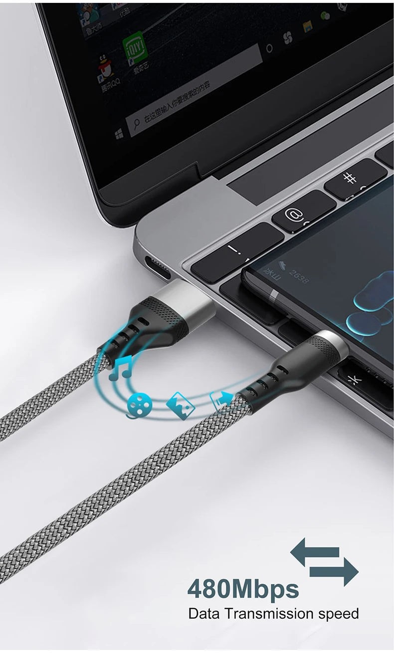USB Type C 6A Super- Charging Cable For Huawei USB C Extended 1m 2m 3m 5m 8-Meter Cable For Xiaomi Vivo Leeco OnePlus Oppo Pi-Mart
