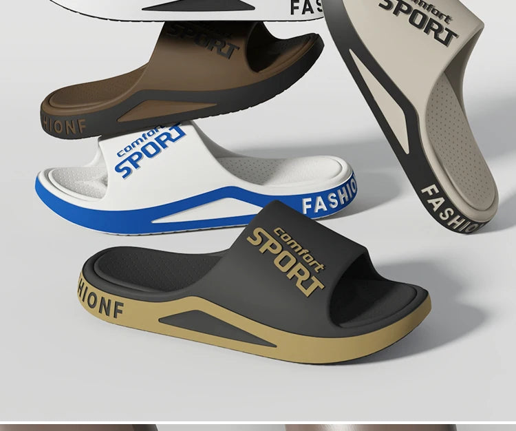 Fashion Men's Sandals Summer EVA Comfortable Anti-Slip Soft Soles House Slippers for Indoor Outdoor Wear Breathable Shower Slide Pi-Mart