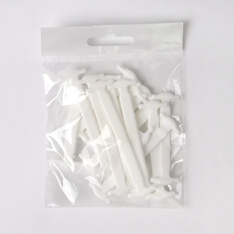 16pcs Lazy Shoelace Silicone Quick Lace Elastic Women Men No Tie Kids Adult Sneakers Lacing Shoelace Buckle Shoes Accessories LadyShow.Store