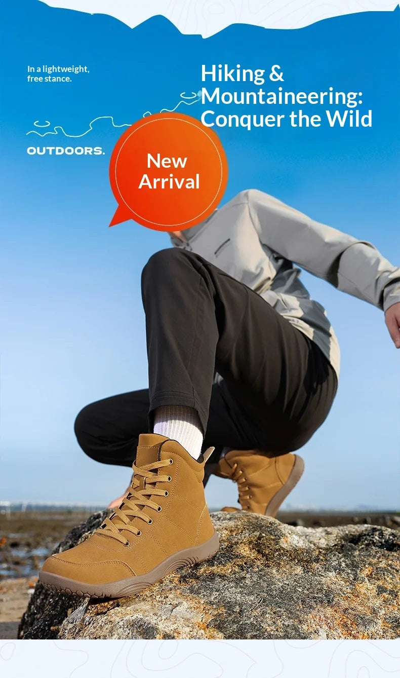 2026 New Unisex Sports Shoes Lightweight And Non Slip Walking Shoes Comfortable High Top Solid Color High-Quality Hiking Shoes Pi-Mart