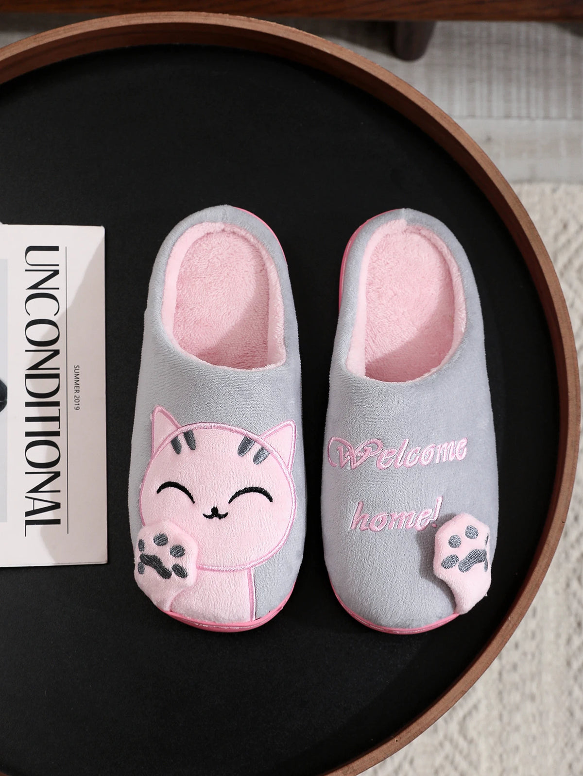 2024 Autumn Winter New Women Home Slippers Open-Toe Cross Band Linen Soled Indoor Slides Linen Soled Non-Slip Bathroom Slippers Pi-Mart