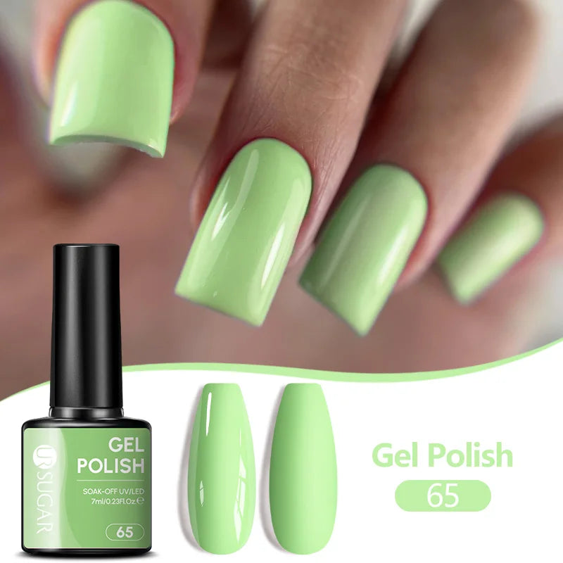 UR SUGAR 7ML Nail Gel Fresh Macaron 107 Colors All For Manicure Semi Permanent Soak Off LED UV Long-Lasting Nail Art Varnish Tri Light Beauty