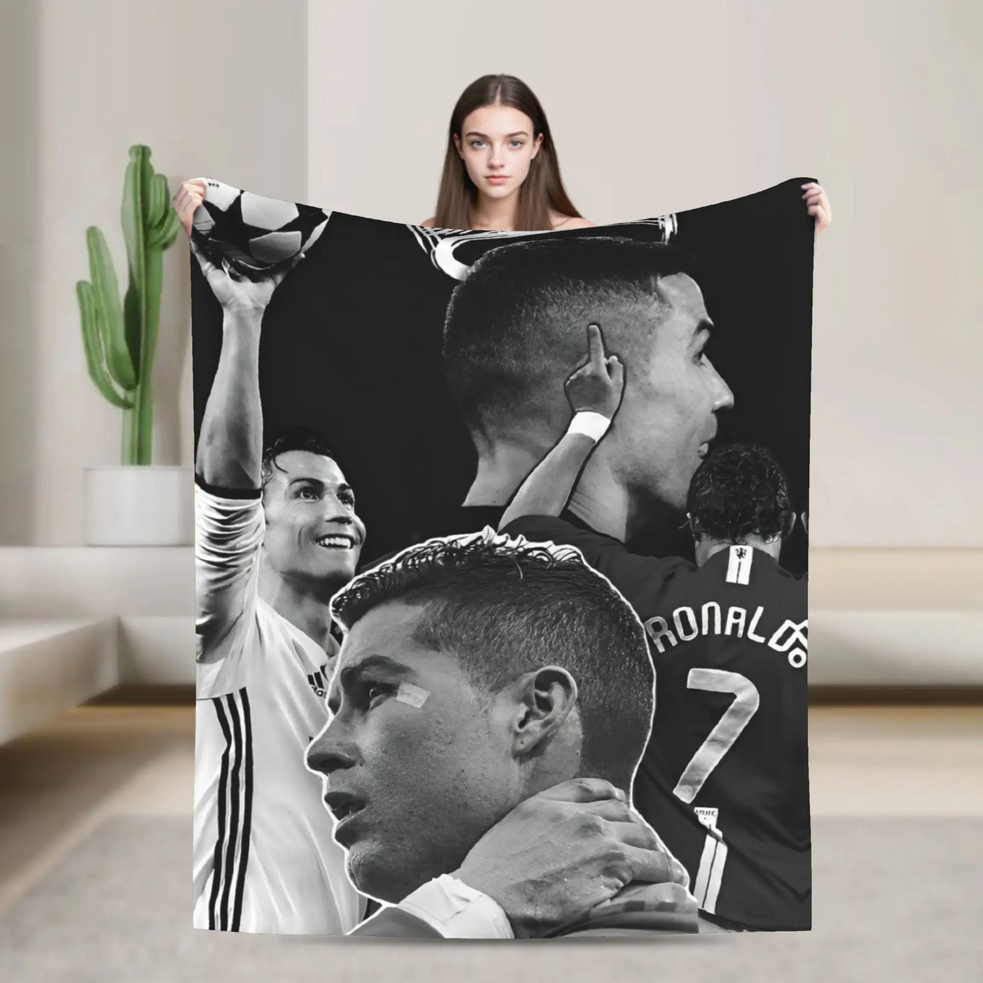 CR7  Football Soccer Blanket Ronaldos Flannel Funny Warm Throw Blanket for Bedding Lounge Decoration Pi-Mart