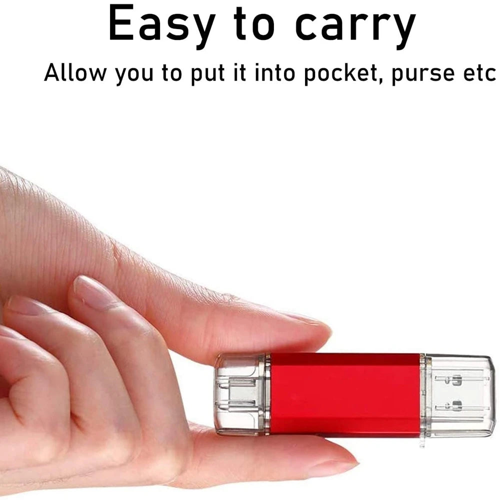 For iPhone TYPE-C OTG USB Flash Drive 256GB 512GB High Speed Phone Pen Drive with Key Chain Memory Stick Creative Business Gift Pi-Mart