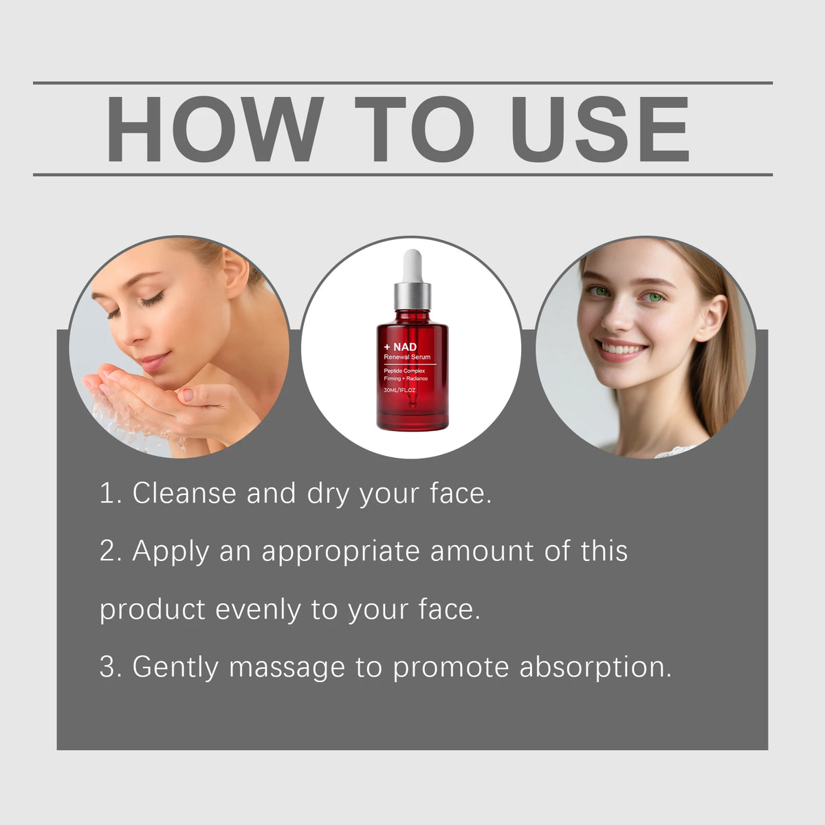 NAD+ Peptide Firming Serum Nourishing Face & Neck Treatment with Collagen Plumping & Radiance Boosting Skin Elasticity&Firmness Pi-Mart