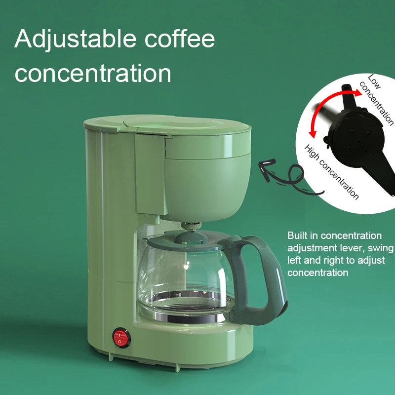 110V Automatic Electric Espresso Coffee Maker Cafe Drip American Latte Coffee Brewing Machine Household Mini Glass Boiler Teapot Pi-Mart