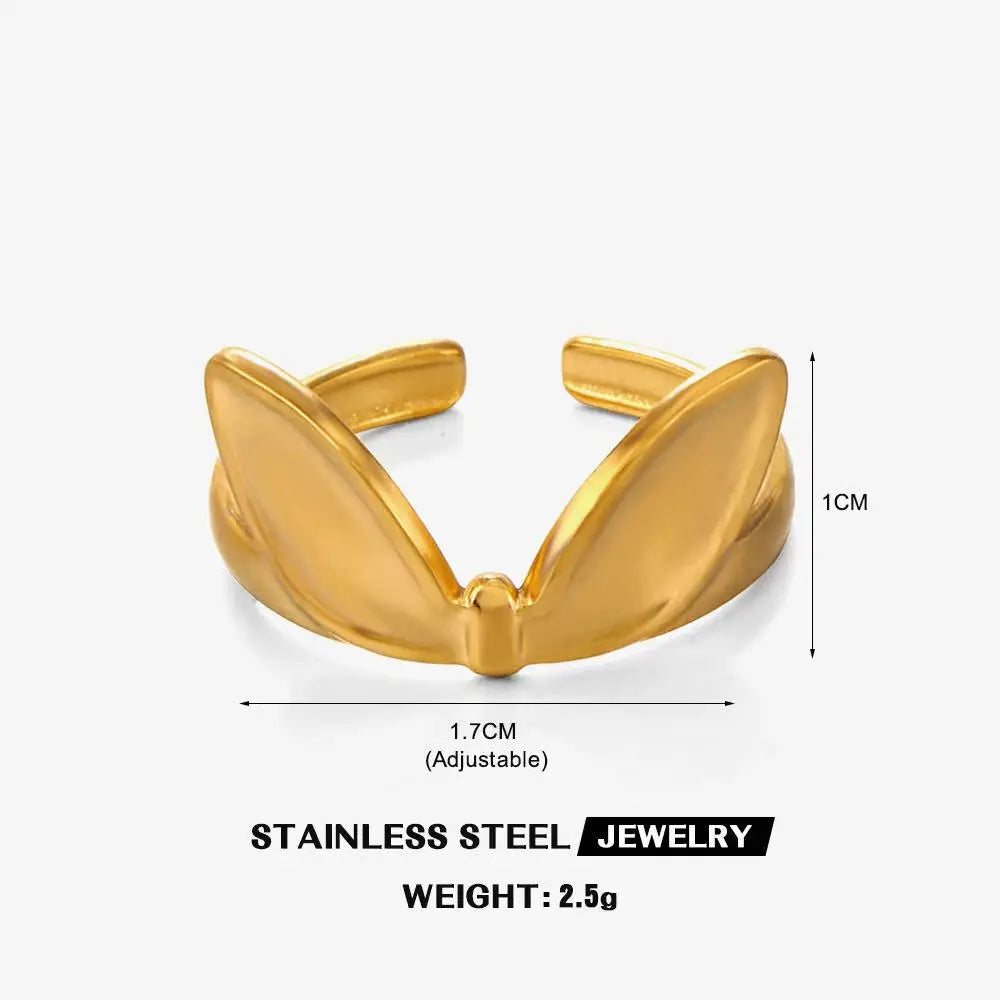 High End Waterproof Hollow Stainless Steel Finger Ring Trendy for Women Personalize Jewelry Wholesale Pi-Mart