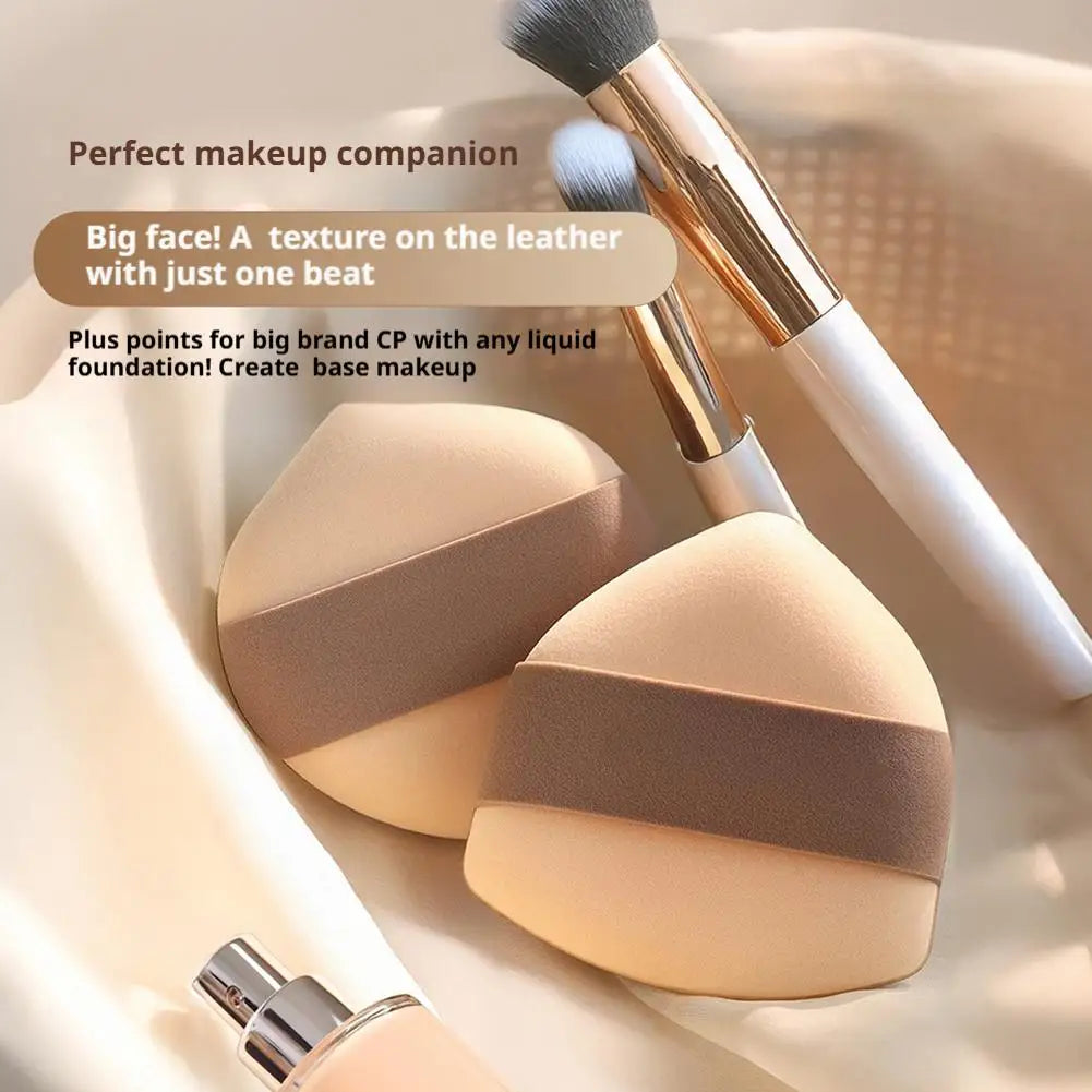 2pcs Dual-Sided Milk Coffee Makeup Sponge, Ultra Soft & Non-Absorbent Foundation Blender for Wet or Dry Use, Beauty Egg Tri Light Beauty