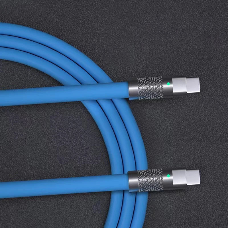 120w 6a Super Fast Charge PD Type C Liquid Silicone Cable Quick Charge 1M 2M Usb Cable Usb C to C Charger Cable Pi-Mart