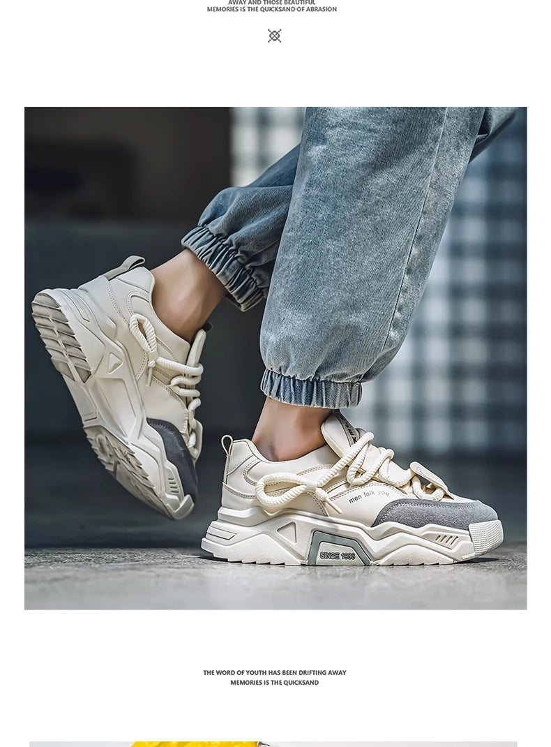 New Men's Casual Sneakers 2025 Spring Fashion Versatile Low-Top Skateboard Shoes for Men Suitable for Outdoor Sports Pi-Mart