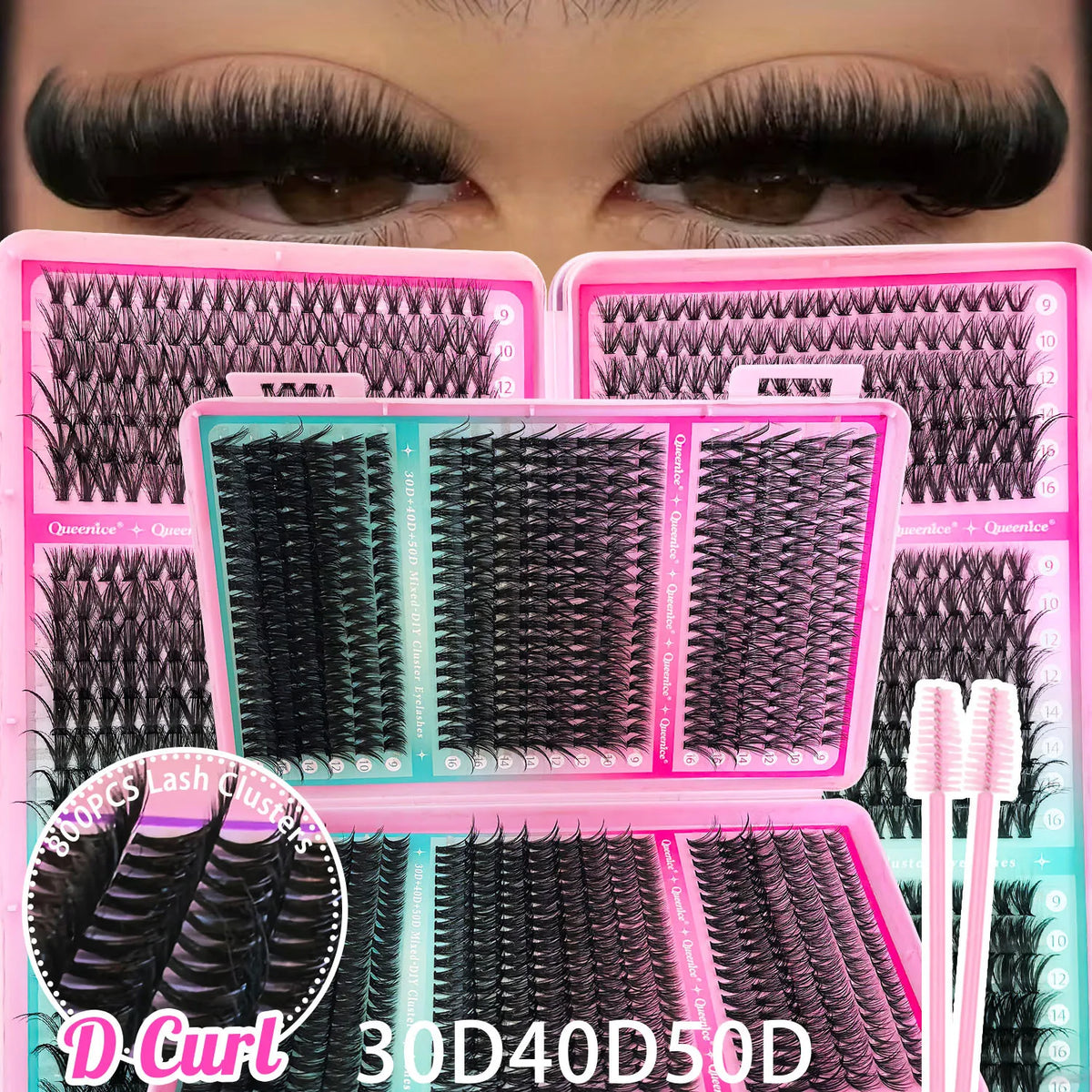 800pcs Cluster False Eyelash, Soft and Durable Design, Suitable for Daily Use, Natural, Everyday, and Voluminous Makeup Effect Pi-Mart