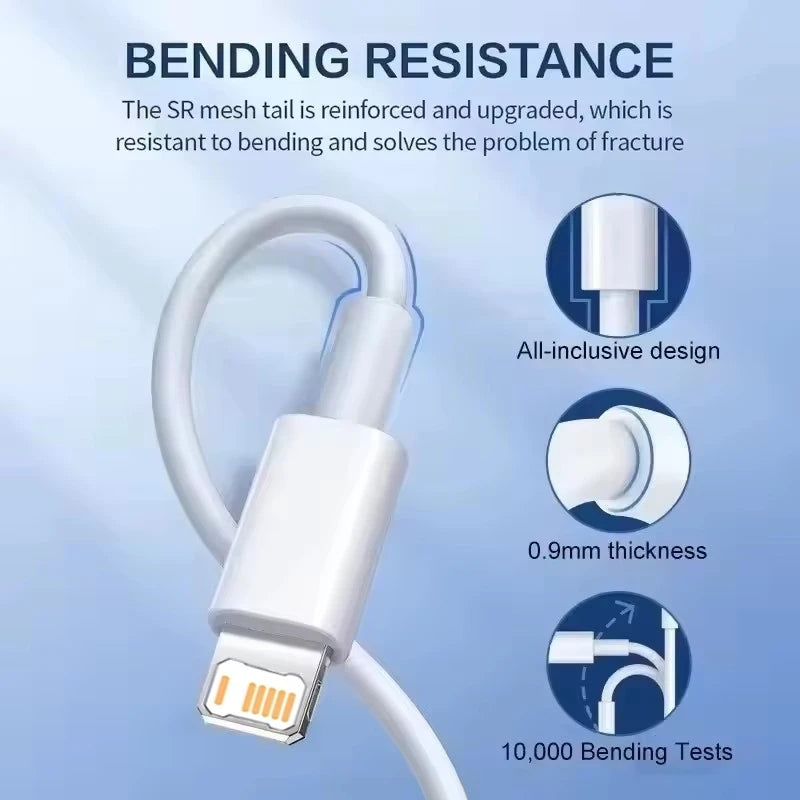 35W PD Original Fast Charging USB Cable For iPhone 11 12 13 14 Pro XS Max XR X 6 6S 7 8 Plus SE USB C Quick Charge Phone Cables Pi-Mart