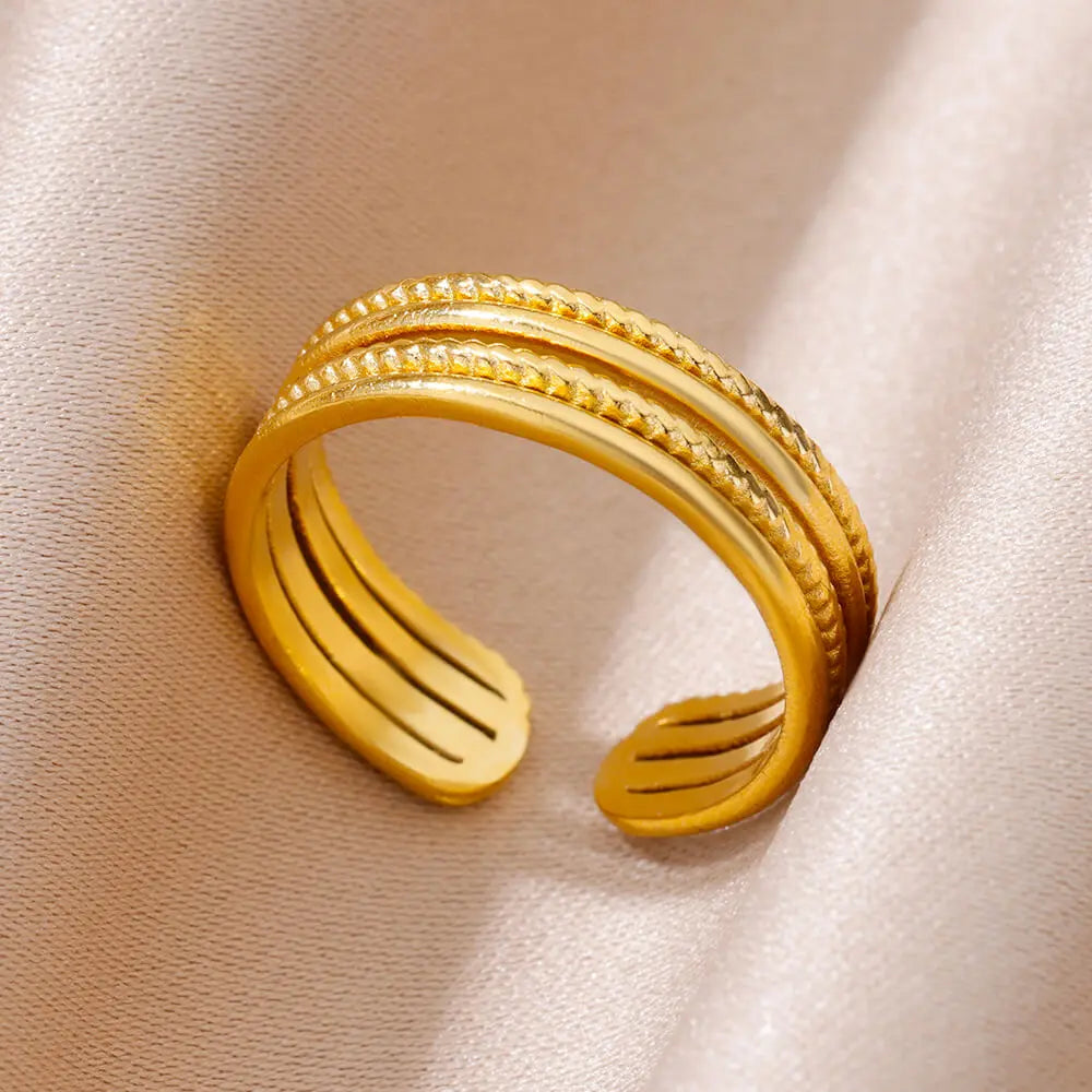 316L Stainless Steel Rings for Women Gold Color Never Fade Luxury Classic rings wedding couple rings Jewelry Free Shipping Pi-Mart