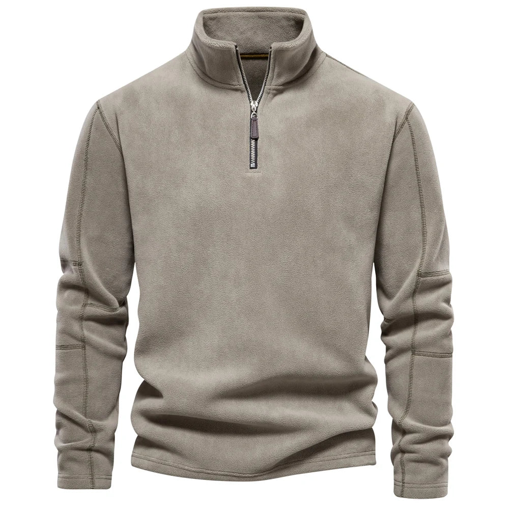 AIOPESON Brand Quality Thicken Warm Fleece Jacket for Men Zipper Neck Pullover Men's Sweatshirt Soft Shell Mens Jacket Pi-Mart