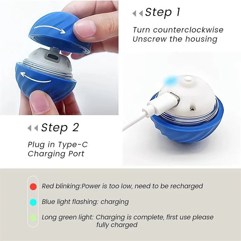 Smart Dog Toy Ball Electronic Interactive Pet Toy Moving Ball USB Automatic Moving Bouncing for Puppy Birthday Gift Cat Products Pi-Mart