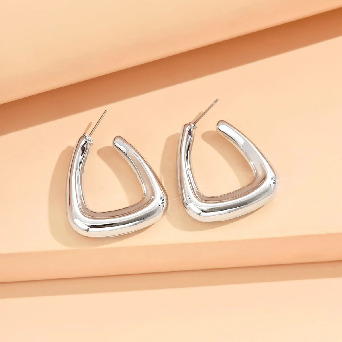 серьги Geometric Irregular Metallic Color Earrings for Women 2024 Minimalist Style Personality Earrings Trendy Jewelry Gift Pi-Mart