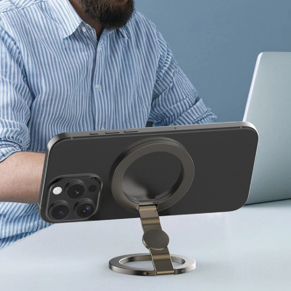 Magnetic Phone Stand 360° Rotating,3 in 1 Foldable Car & Desk Holder,Strong Magnet Grip with Fidget Spinner for OfficeTravelHome Pi-Mart