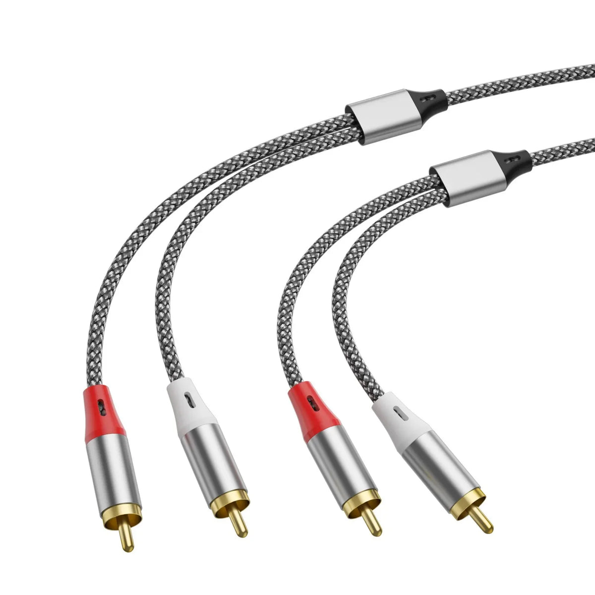 Double RCA Audio Cable, 2 Pairs of RCA Cables for Computer, TV, Amplifier, Subwoofer, and Speaker Connection Pi-Mart