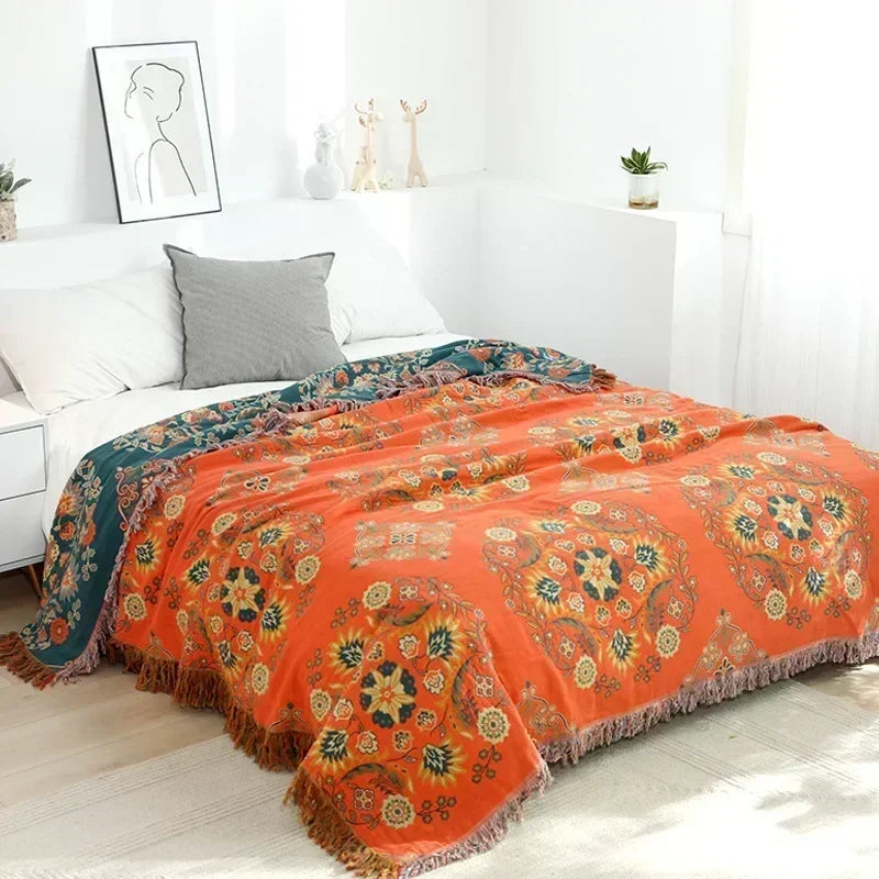 Nordic Throw Blanket For Beds Cotton Double Sided Sofa Cover Sofa Cushion Soft Blanket Leisure Bedspread Four Seasons Thin Quilt Pi-Mart