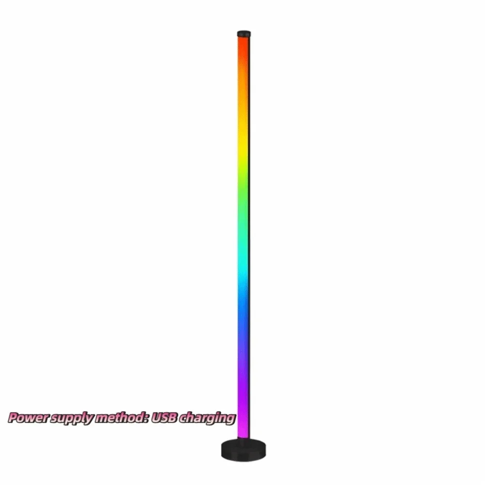 Remote Control Smart LED Floor Lamp Music Sync Dual Control Modes Corner Lighting Timer Function APP Control RGB Floor Lamp Pi-Mart