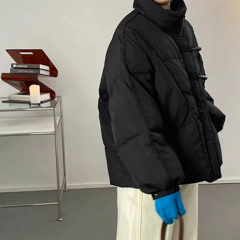 Women's Jacket New Korean Version Stand Collar Short Cotton-padded Jacket Thickening Warm Parkas Winter Vintage Coat Pi-Mart