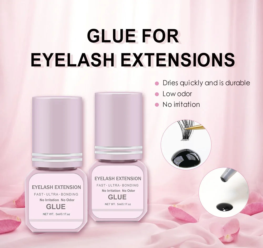 Professional DIY Waterproof Eyelash Extension Glue Quick Drying Strong Hold Long Lasting 14 Days for Home Use Low Smell eyelasah LadyShow.Store