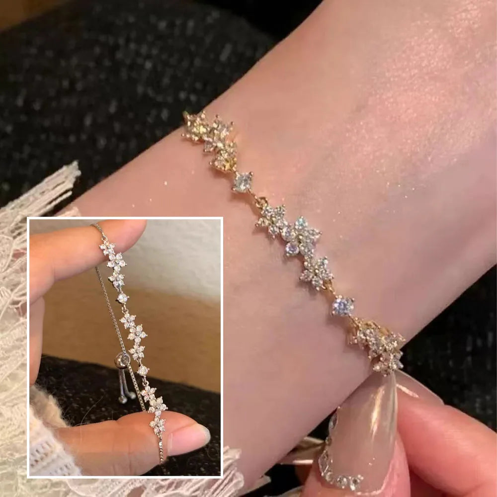 Pulling Bracelet Zircon Handmade Bracelet Zinc Alloy Bracelet Fashionable For Party Women Fashion Accessory Pi-Mart