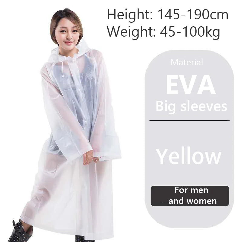 Raincoat Women Men Impermeable Thickened Waterproof Raincoat Tourism Outdoor Hiking Rain Poncho Raincoat Hooded Rain Coat Pi-Mart