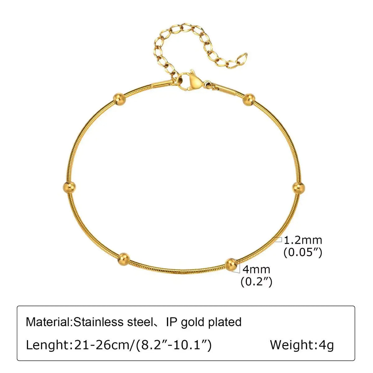 Stainless Steel Bohemian Style Personalized Anklet Pi-Mart