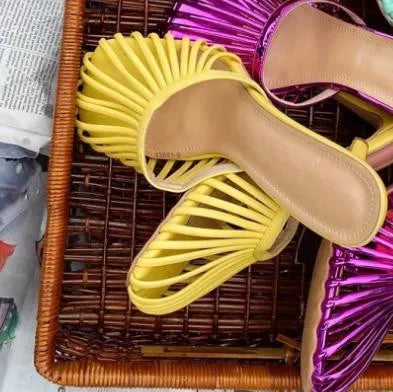 2026 New Sexy Women's Open Toe Mule Sandals - Slip On Stiletto Heels for Wedding/Party, Summer Breathable Comfort Dressy Shoes LadyShow.Store