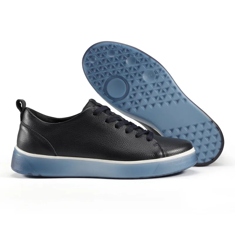 Men Casual Leather Shoes, Business Genuine Leather Shoes Men Thick-soled Sports White Versatile Board Shoes Pi-Mart