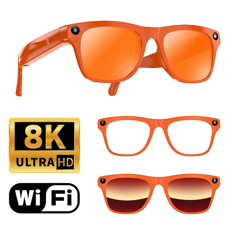 Lenovo Upgrade Smart AI Glasses 800W HD 8K Shooting Camera Photo Video Voice Call Translation Bluetooth AI Motorcycle Glasses Pi-Mart