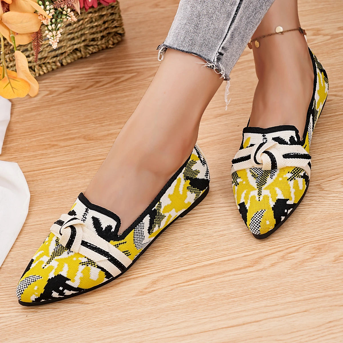 New Women's Loafers Ballet Flat Shoes Spring/autumn Fashion Pointed Toe Casual Low Heeled Women's Flat Shoes  Size 36-43 Pi-Mart