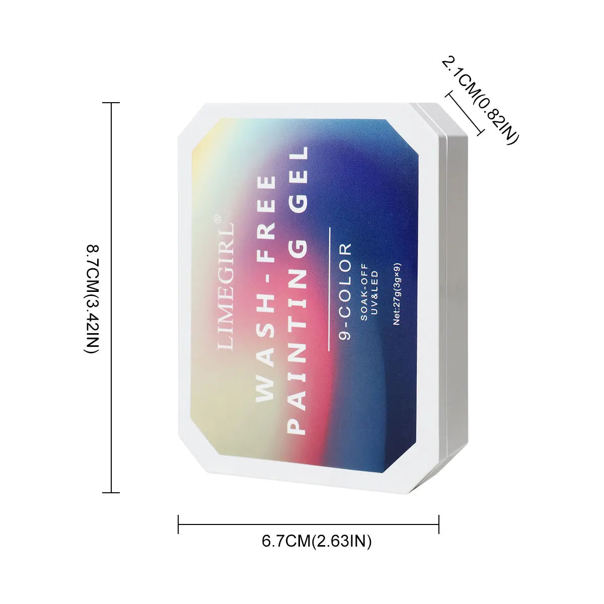 LIMEGIRL 7in1 Nail Gradient Painting Gel Long-lasting Nail Gel Polish Hybrid Color Nail Art Design High Texture Gradient Gel Tri Light Beauty