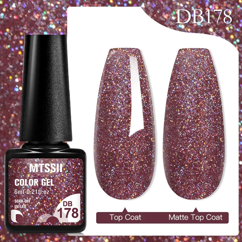 Mtssii 6ML Chocolate Color Gel Nail Polish Brown Semi Permanent UV Gel Autumn Winter Popular Soak Off Nail Art Gel Varnishes Tri Light Beauty