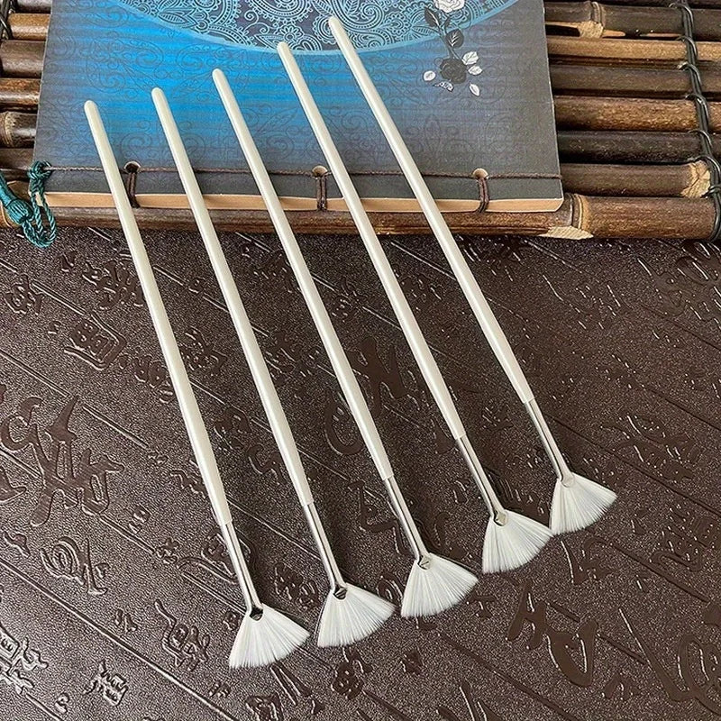10pcs of fan-shaped fruit acid beauty brushes,soft fan-shaped facial mask brushes for spa use,spa essence liquid-specific brushe Tri Light Beauty