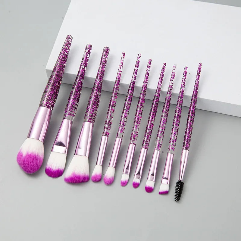 10PCS Makeup Brush Set Professional Super soft detail brush Blush Brush Foundation Concealer Eyeshadow Brush Tri Light Beauty