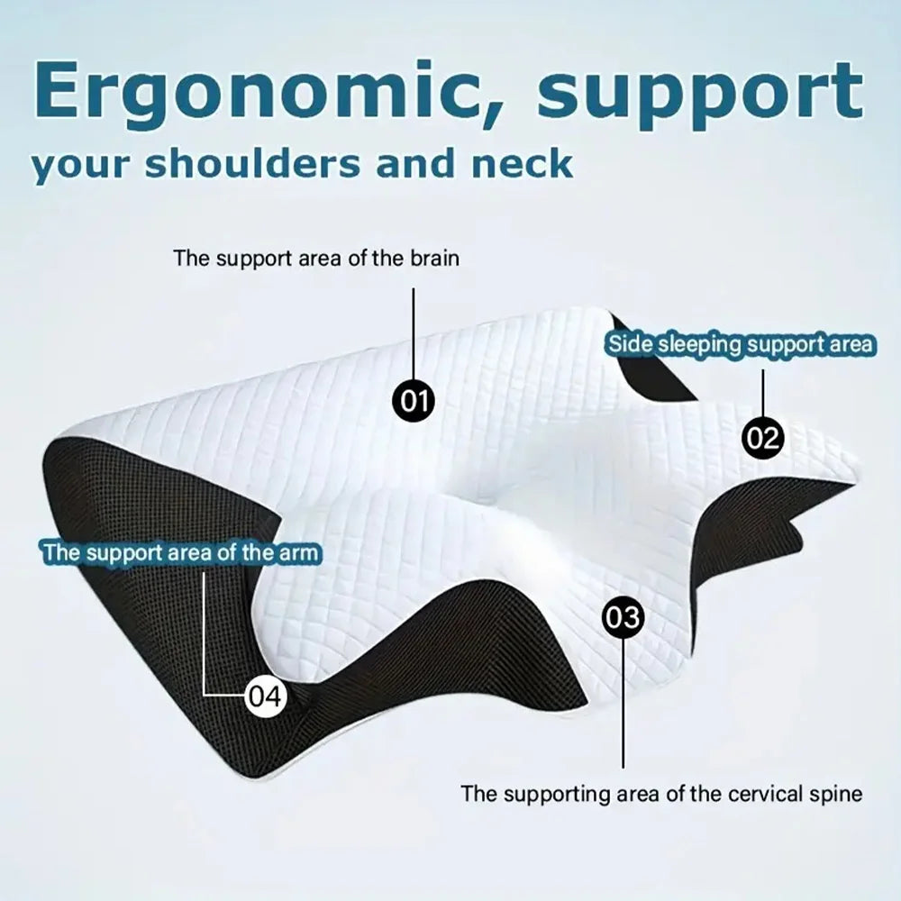 Sleep Memory Pillow Butterfly Memory Foam Neck Pillows Contoured Sleep For Neck Pain Relief Stomach Support Comfortable Pillow Pi-Mart