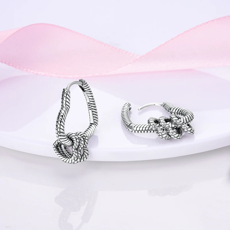 Genuine 925 Sterling Silver Love Feather Earrings Fit Original Charms Hoop For Women Girls Stud Earring Fine Jewelry Gifts Pi-Mart