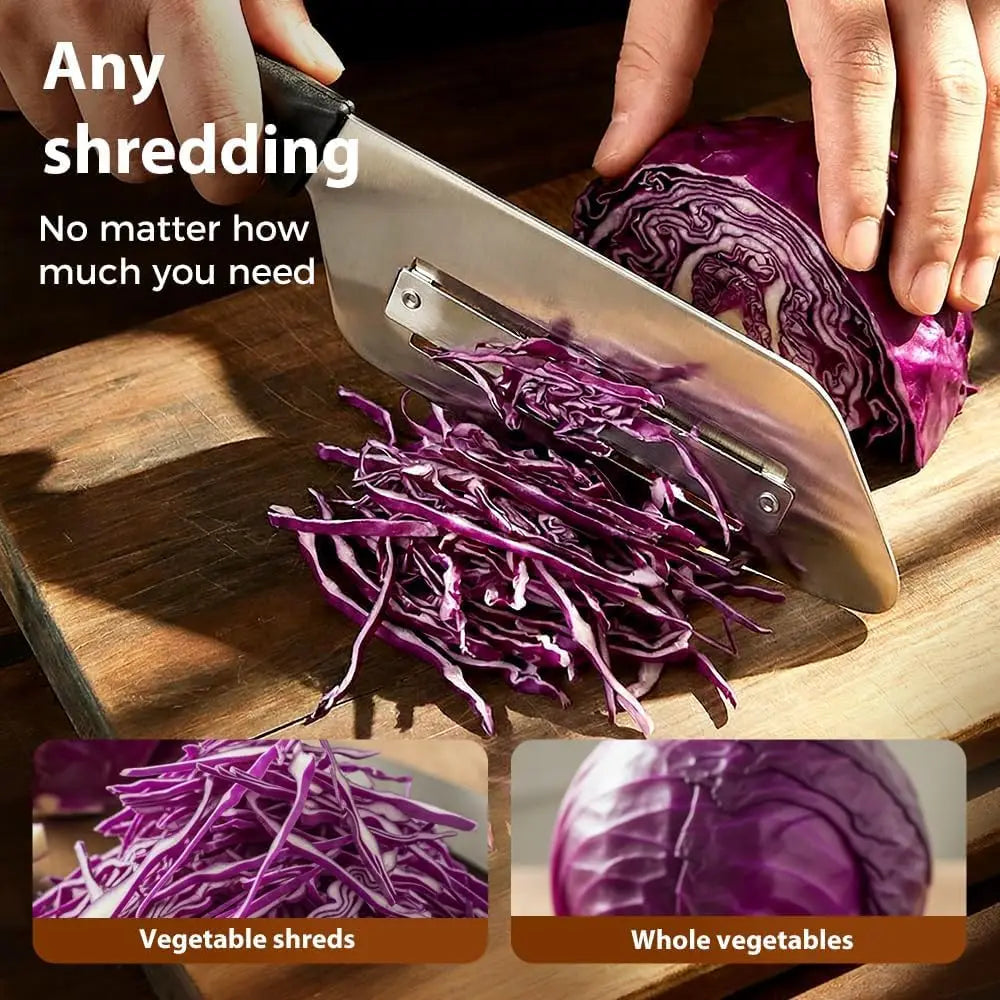 Stainless Steel Cabbage Shredder Slicer with Dual Blades, Handheld Vegetable Shredding Tool for  Salad Making Kitchen Pi-Mart
