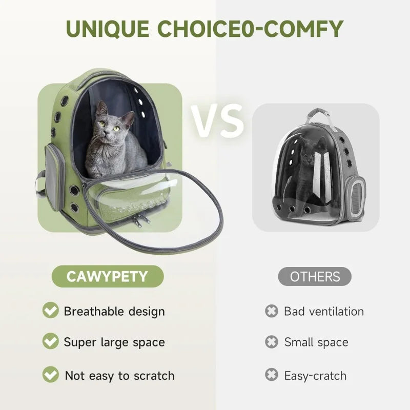 Pet Cat Carrier Bag Outdoor Travel Backpack for Cats Small Dogs Breathable Cat Carrying Bag Pet Supplies Transparent Pi-Mart