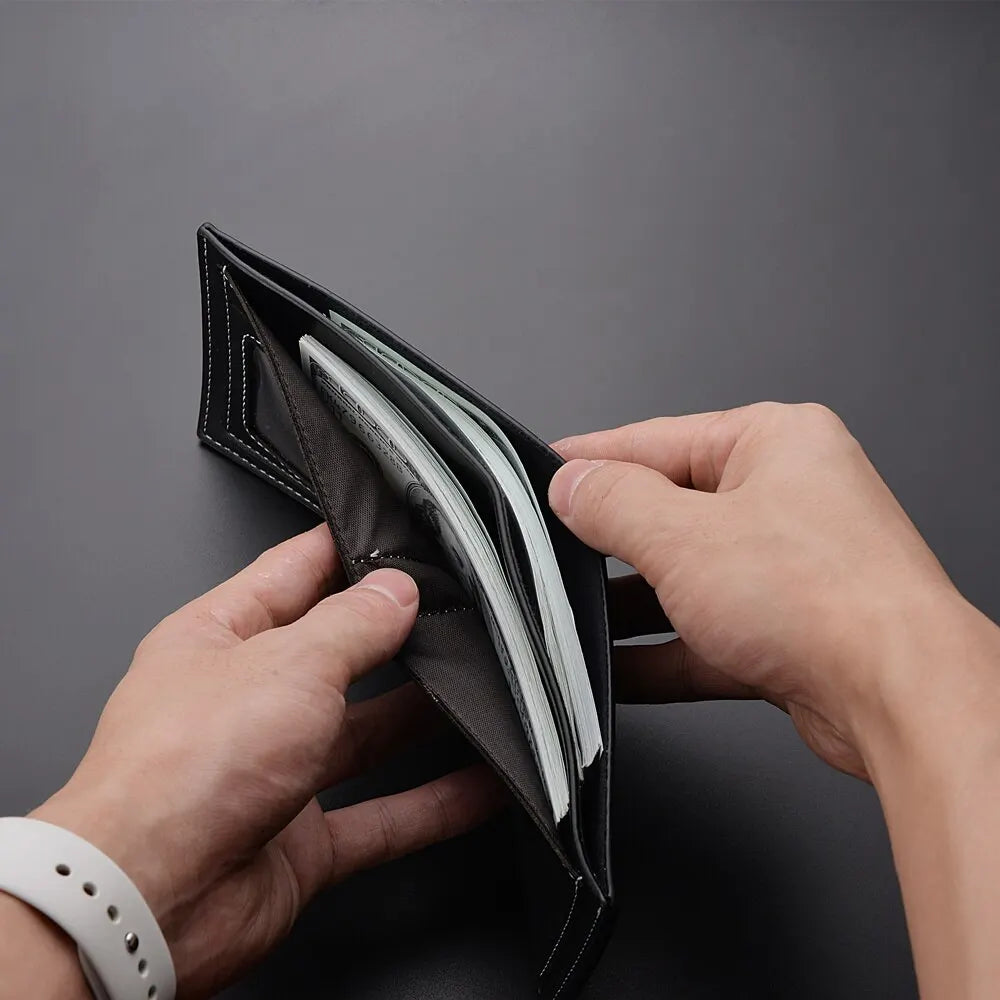 Pu Leather Men Short Wallet Thin Style Folding Young Men Credit Card Holder Wallet Pi-Mart
