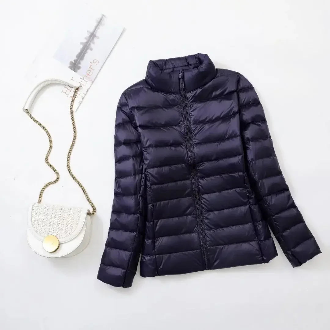 Plus Size down Jacket Female Short Ultra Lightweight Packable Puffer Coats Women Fashion 15 Colors Warm Slim Fit Parkas 7XL LadyShow.Store