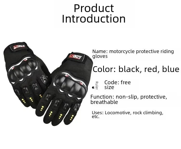 Full-finger Motorcycle Gloves Men Touch Screen Outdoor Off-road Sports Cycling Motorcycle Finger Gloves Pi-Mart