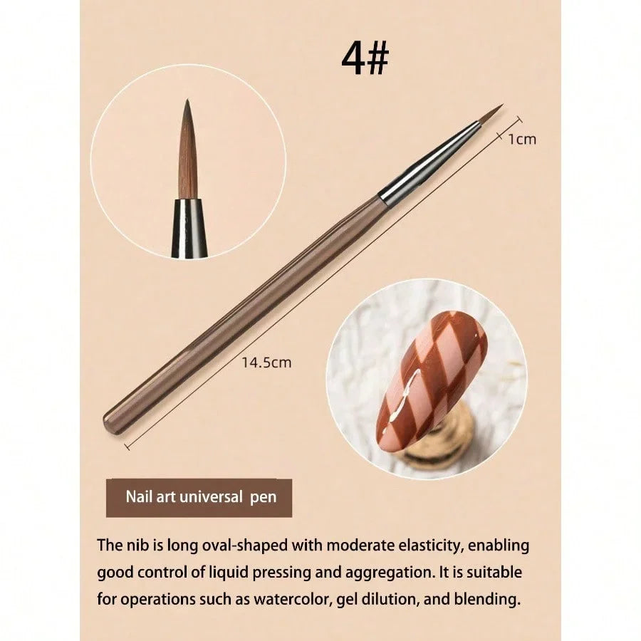 Acrylic Nail Brush Set Acrylic Powder Brush PolyExtension Gel Brush Nail Polish Carving Pen ForWomen Home Solon Diy Nail Art Brushes NailPen,Pinceau Ongle Gel Tri Light Beauty