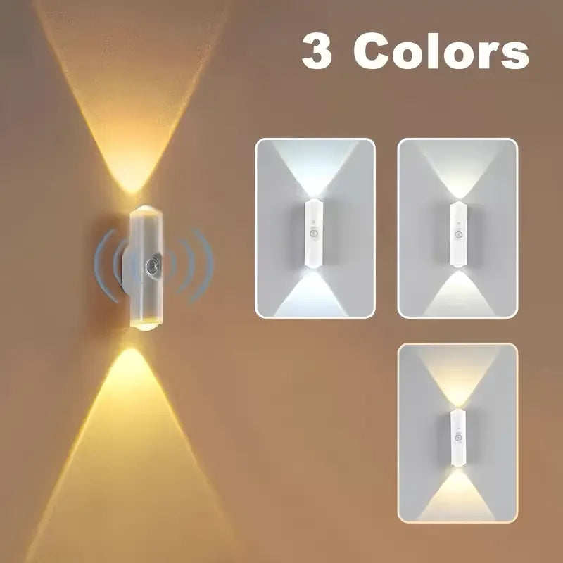1~6Pcs Rechargeable Smart Motion Sensor Night Light LED Wall Light for Hallways Stairs Bedrooms Wardrobe Ambient Lighting Pi-Mart