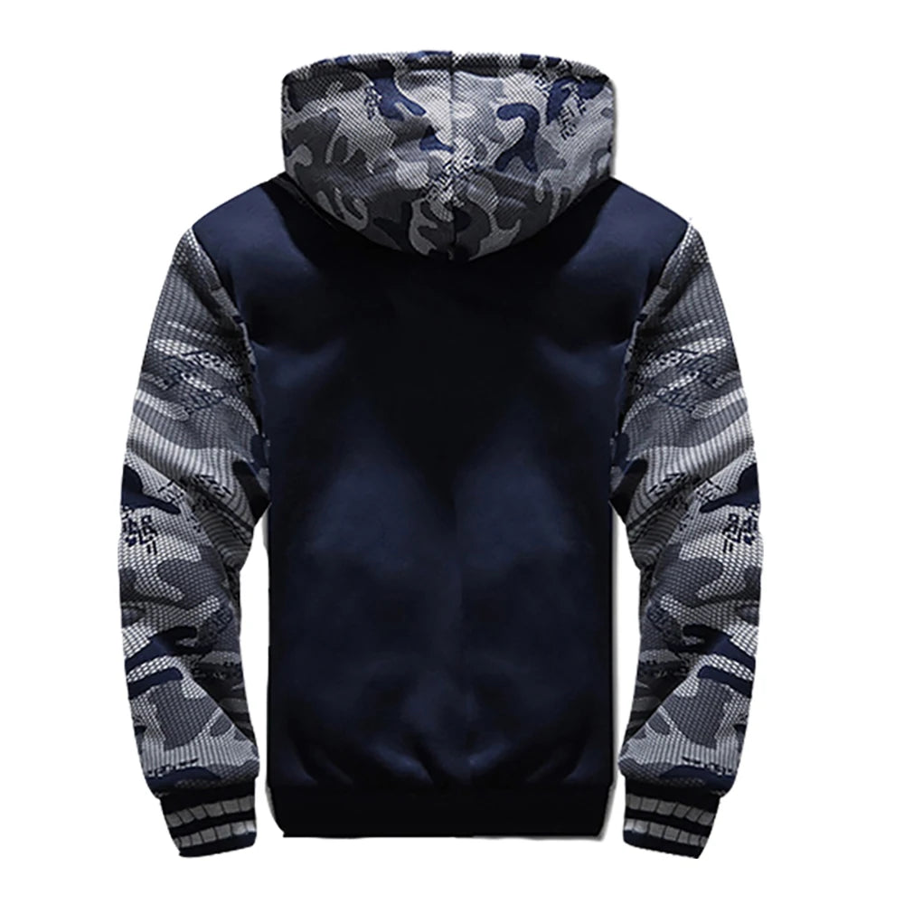 Men's Jacket Camouflage Thicken Winter Jackets for Men Fleece Long Sleeve Coat Man Casual Hoodies Streetwear Men's Coats Pi-Mart