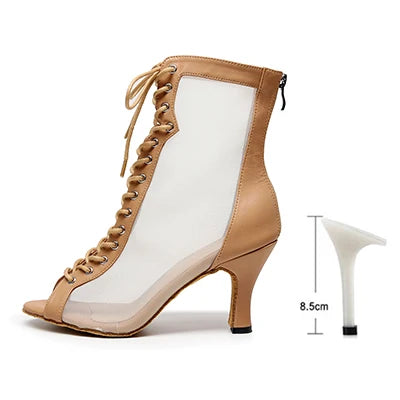 Woman High Tip Ballroom Dance Shoes Woman Ruber Insole Latino Salsa Dancing Shoes For Girls Soft Bottom Practice Latin Shoes LadyShow.Store