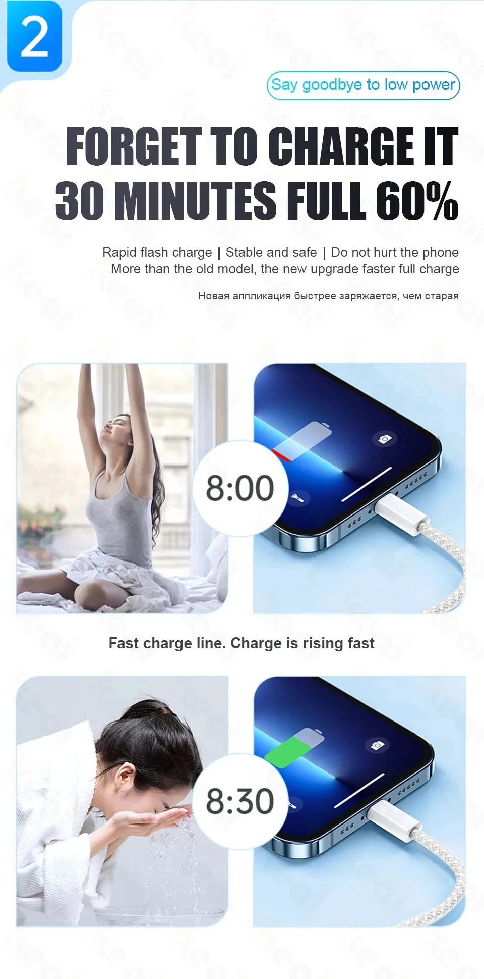60W USB C Phone Cable For iPhone 16 15 17 Pro Max 17 Air Plus Fast Charging Type-C Charge Braided Cables USB to Type C Data Line Pi-Mart